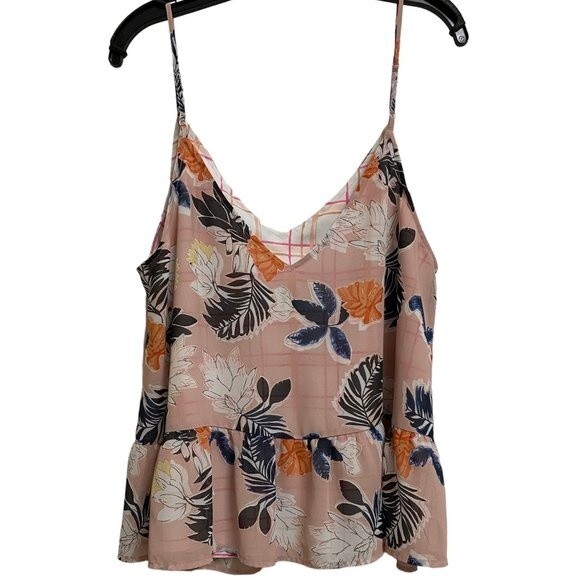 A New Day Floral Print Chiffon Babydoll Top Size XXL Pink Multicolor V-neck - Picture 1 of 9